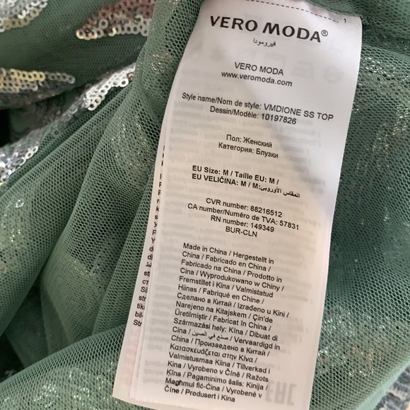 Vero Moda Sequined Dione SS Top - Picture 5 of 7